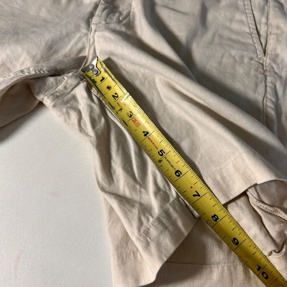 Faherty Chino Shorts Mens 28 Beige Linen Organic Cotton Travel Coastal Summer